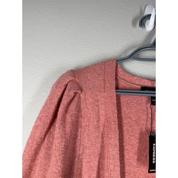 NWT Express Womens Pink Longline Cardigan Sz S Open Front Soft Cozy Warm - Picture 2 of 7